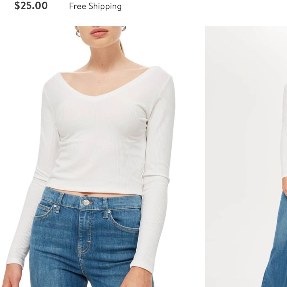 Top shop v neck cropped top